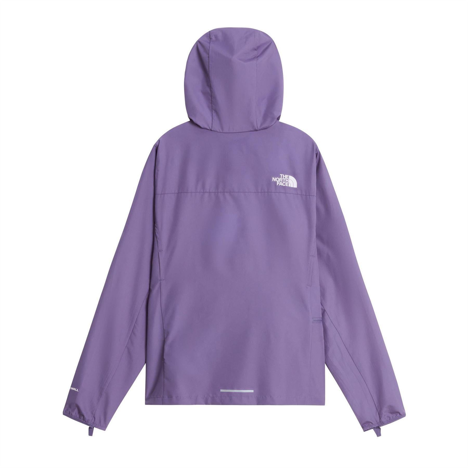 Plum - Back - The North Face Womens-Ladies Windproof Packaway Jacket