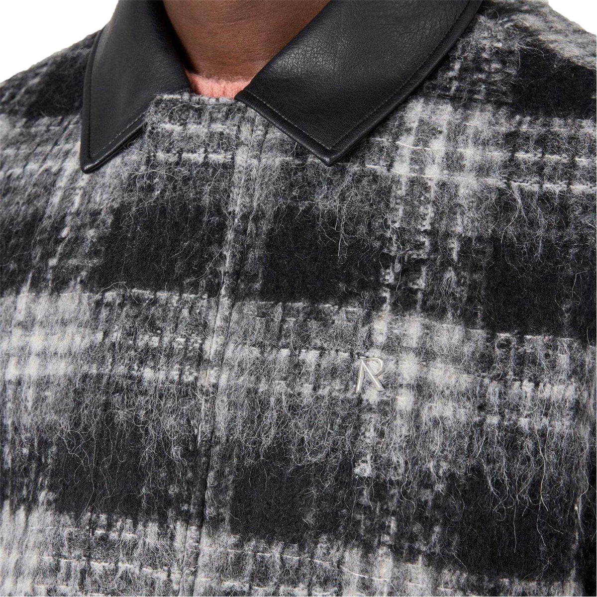 Jet Black - Side - Represent Mens Leather Accents Two-Way Regular Overshirt