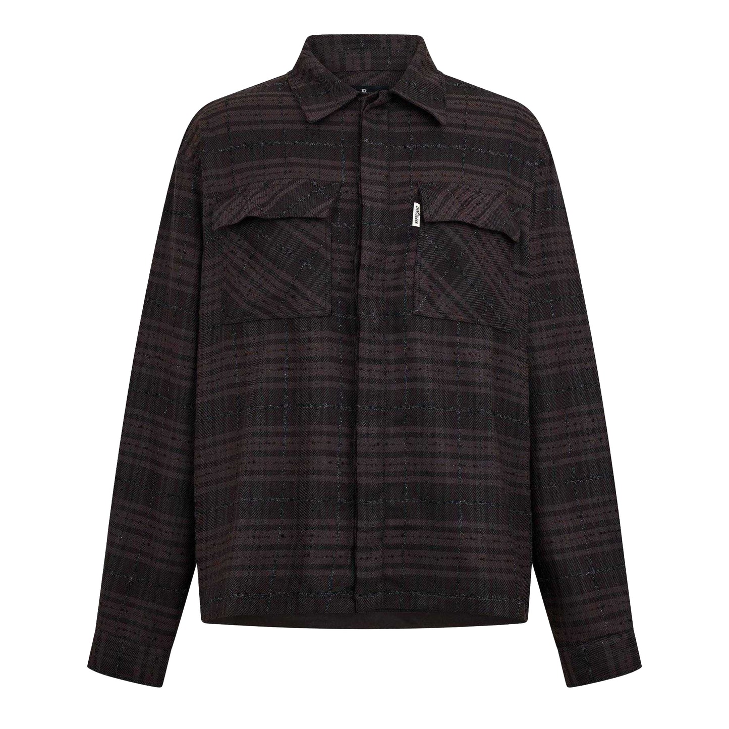 Coffee - Front - Represent Mens Plaid Button-Down Modern Overshirt