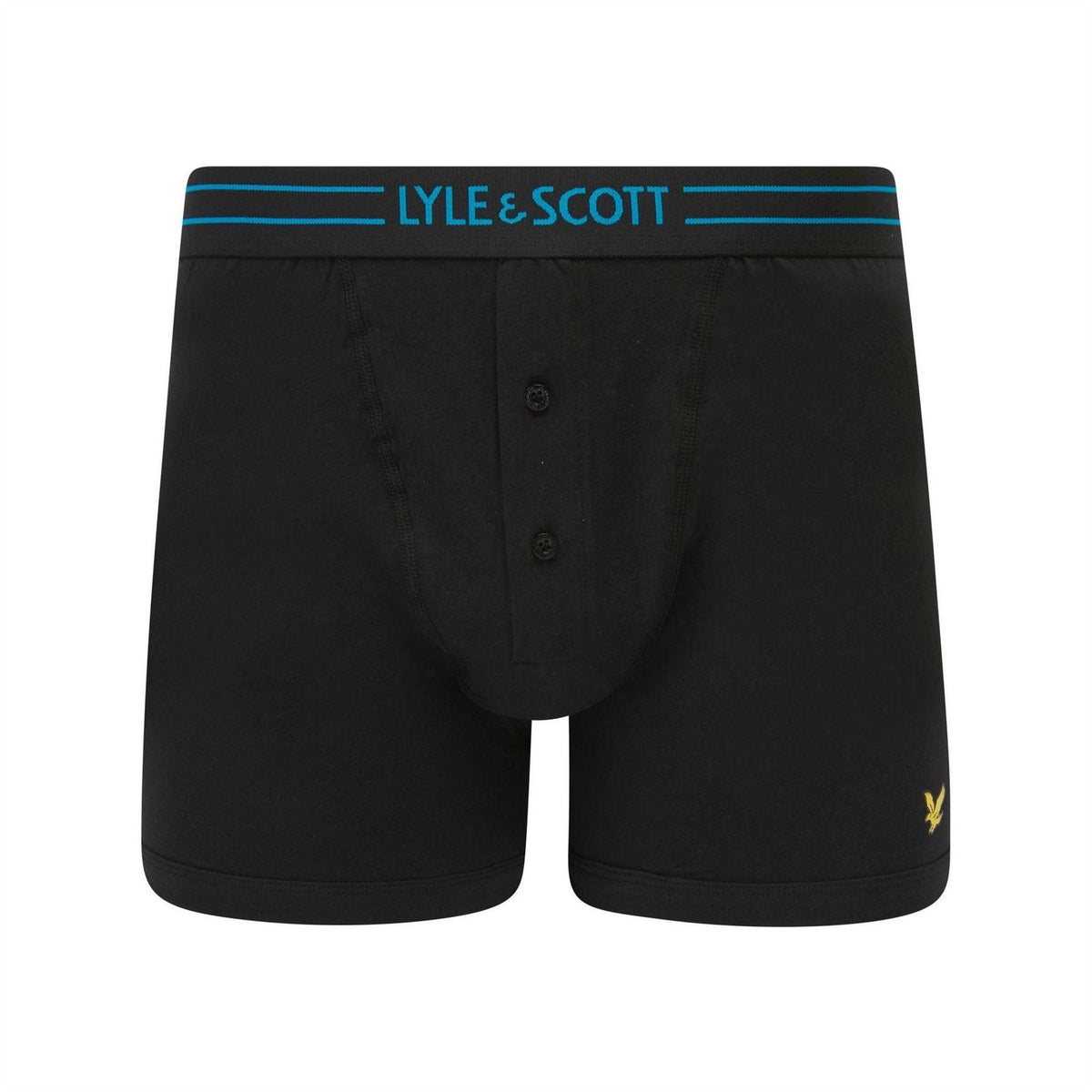 Black - Lifestyle - Lyle & Scott Mens Lewis Button Fly Boxer Shorts (Pack of 3)