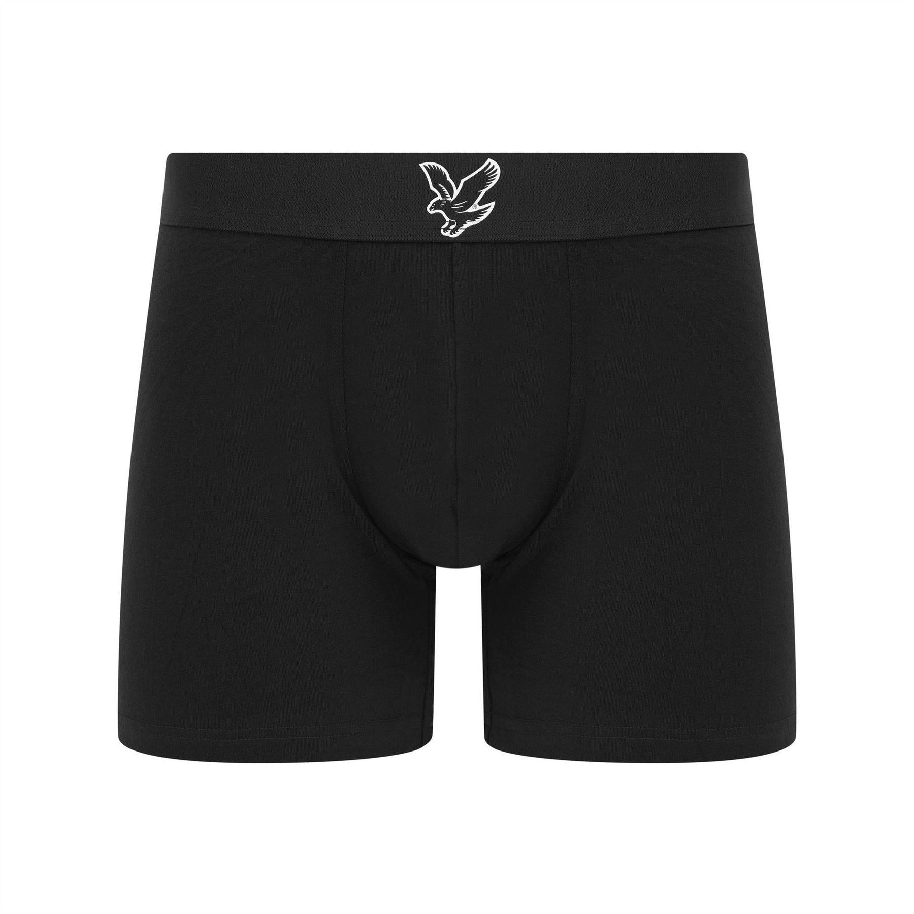 Black - Back - Lyle & Scott Mens Jonathan Boxer Shorts (Pack of 3)