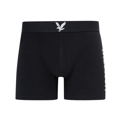 Black - Side - Lyle & Scott Mens Jonathan Boxer Shorts (Pack of 3)
