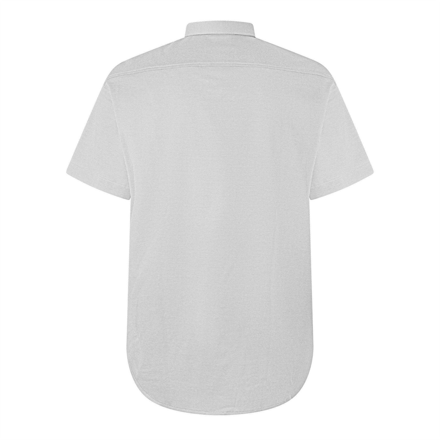 Grey - Back - Hugo Mens Motion Short-Sleeved Button-Down Shirt