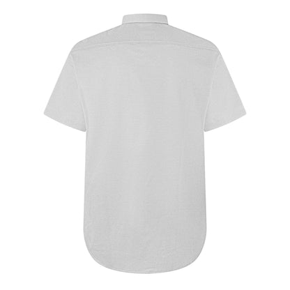 Grey - Back - Hugo Mens Motion Short-Sleeved Button-Down Shirt