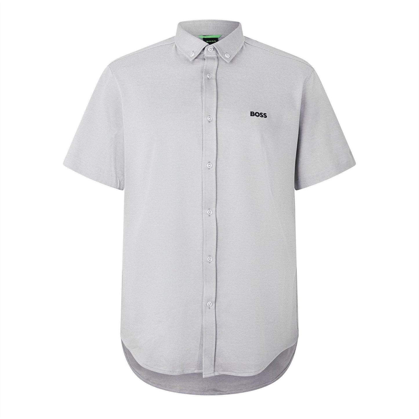 Grey - Front - Hugo Mens Motion Short-Sleeved Button-Down Shirt