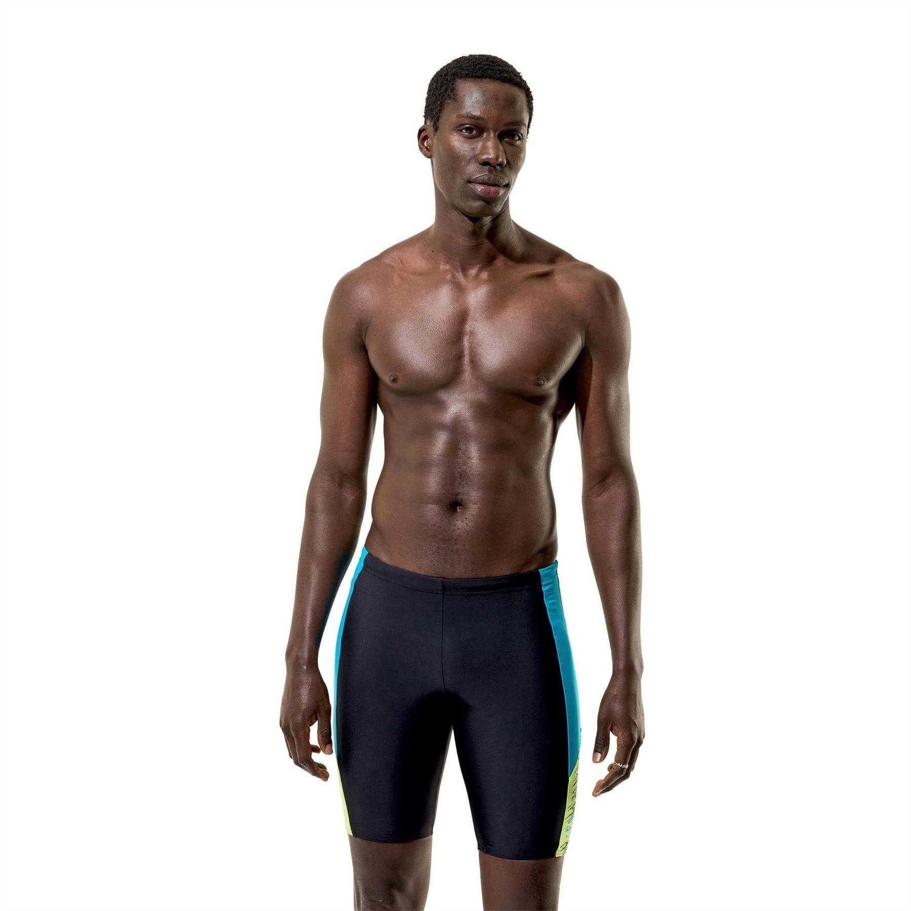 Anthracite-Teal - Side - Speedo Mens Dive Jammer Shorts