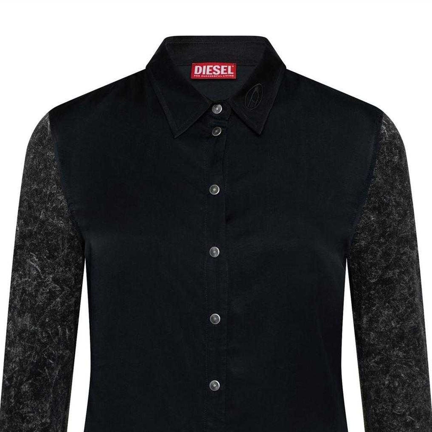 Jet Black - Side - Diesel Mens Long-Sleeved Shirt