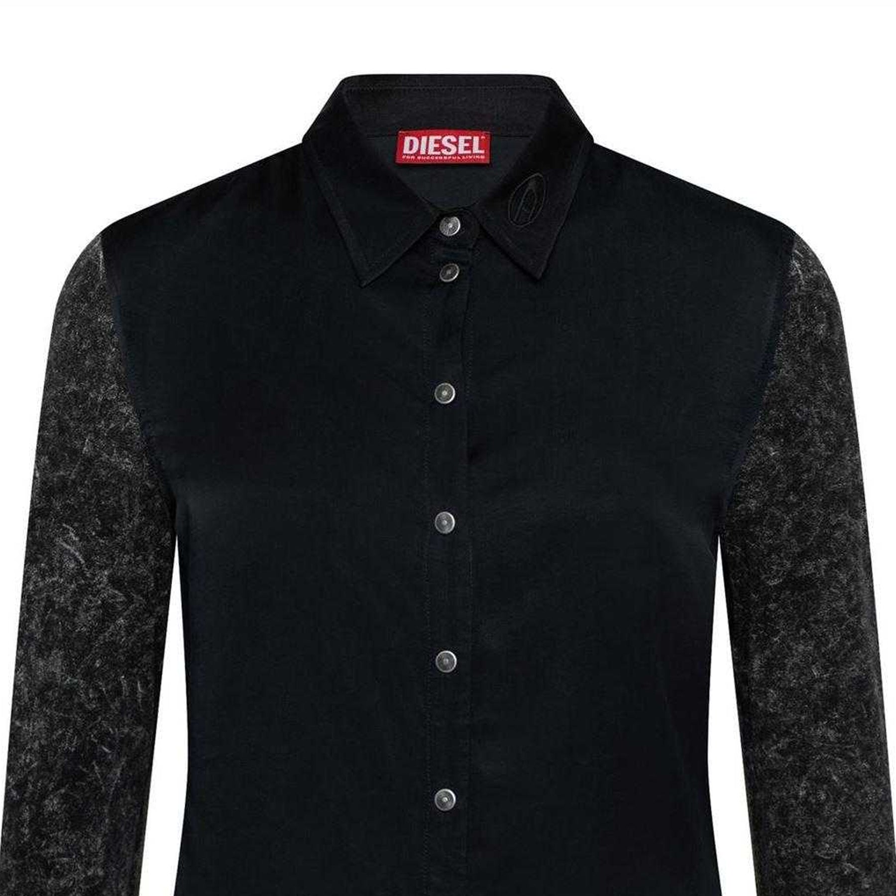 Jet Black - Side - Diesel Mens Long-Sleeved Shirt