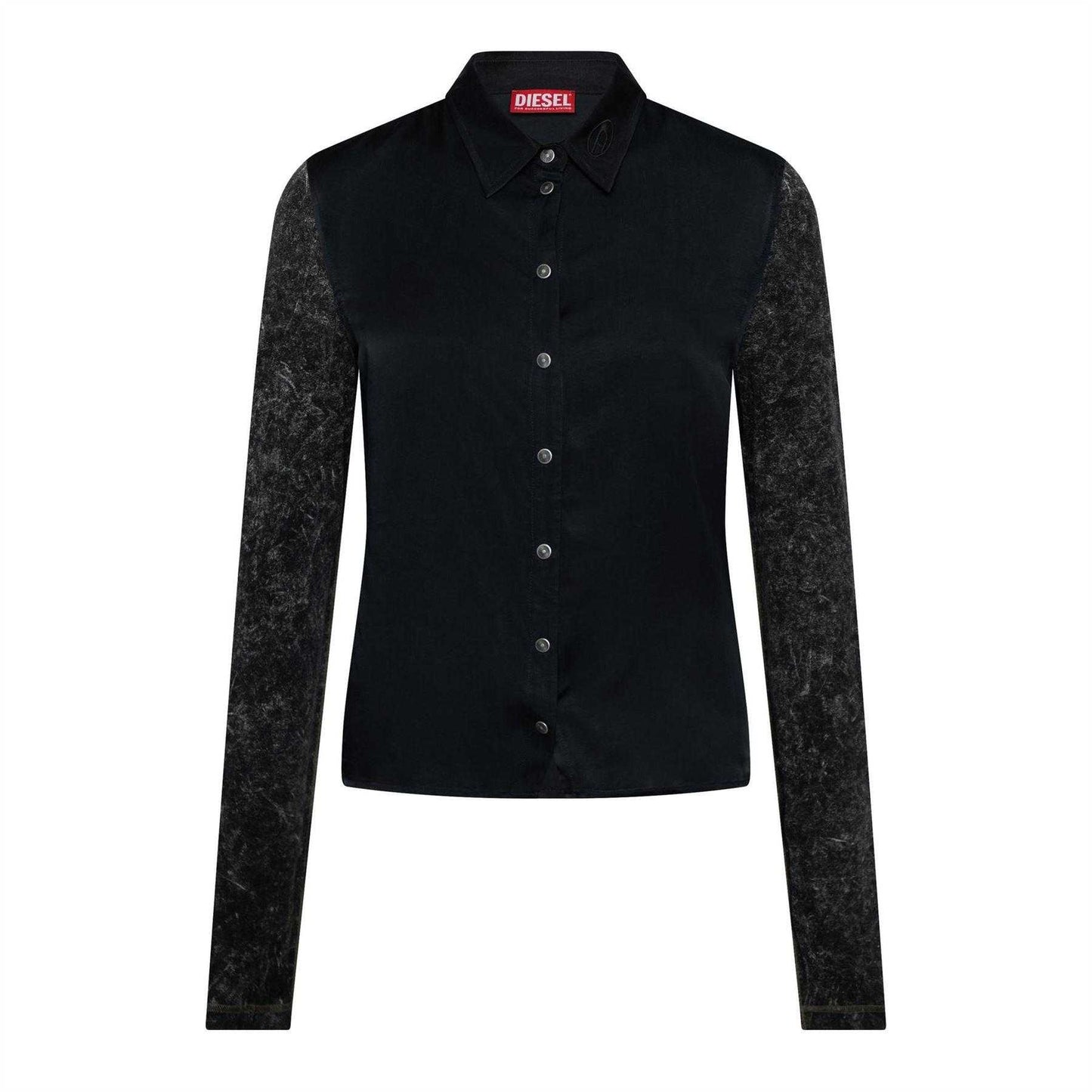 Jet Black - Front - Diesel Mens Long-Sleeved Shirt