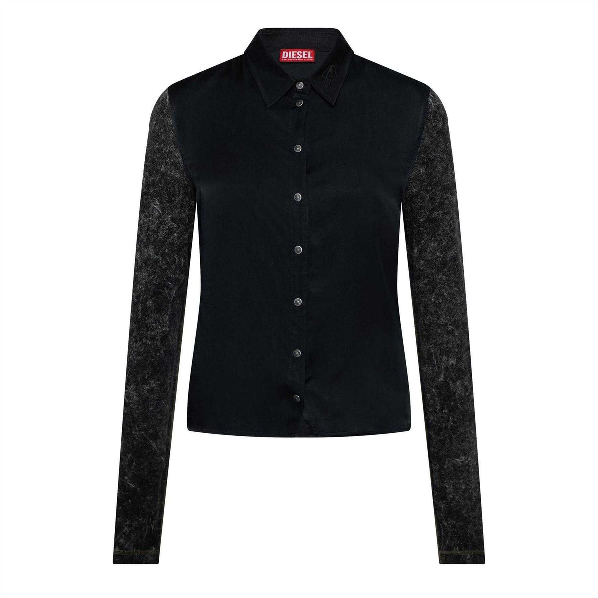 Jet Black - Front - Diesel Mens Long-Sleeved Shirt