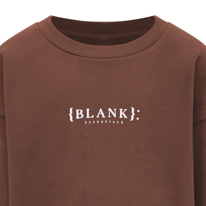 Brown - Side - Blank Essentials Boys Crew Neck Sweatshirt