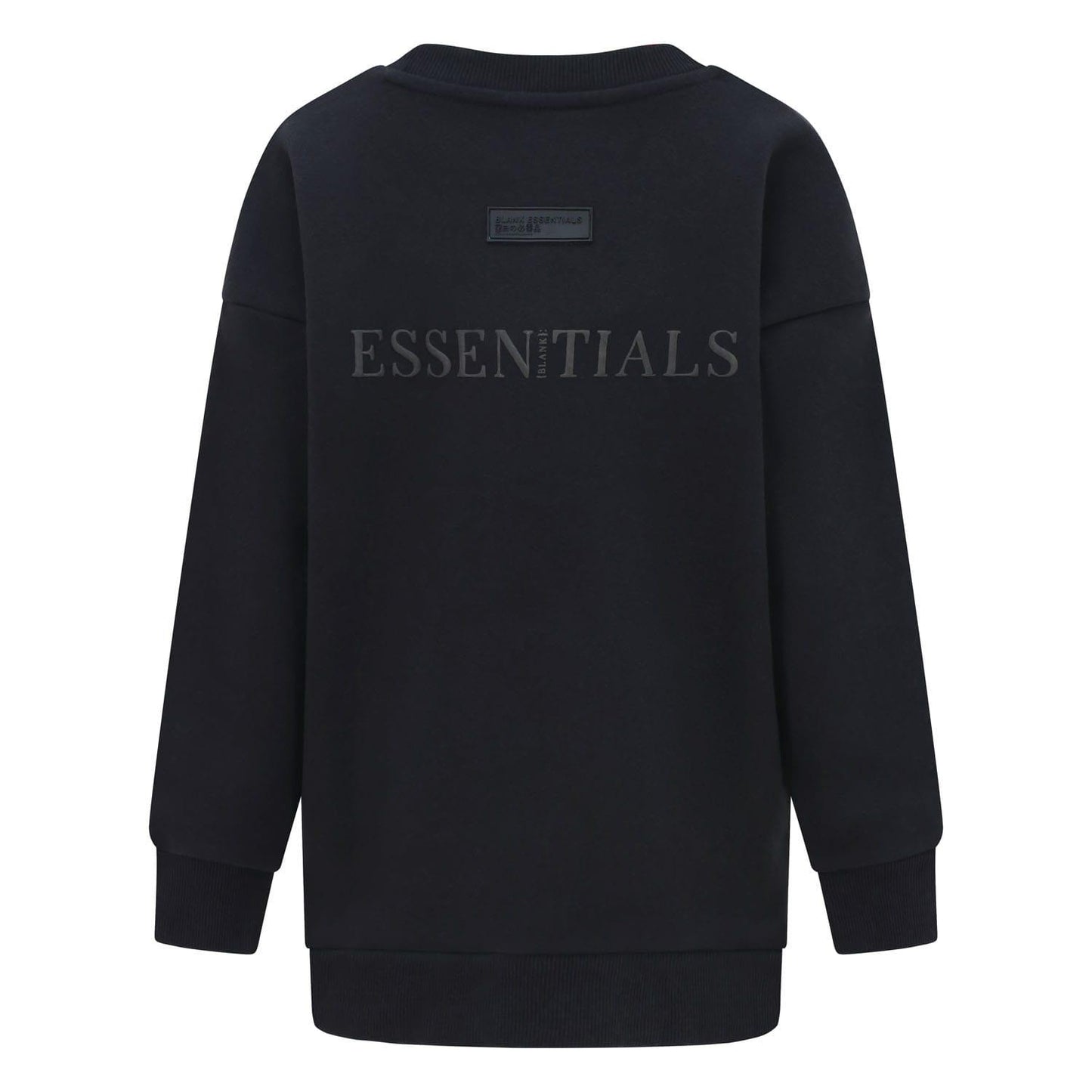 Black - Back - Blank Essentials Boys Crew Neck Sweatshirt