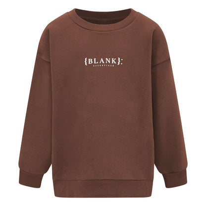Brown - Front - Blank Essentials Boys Crew Neck Sweatshirt