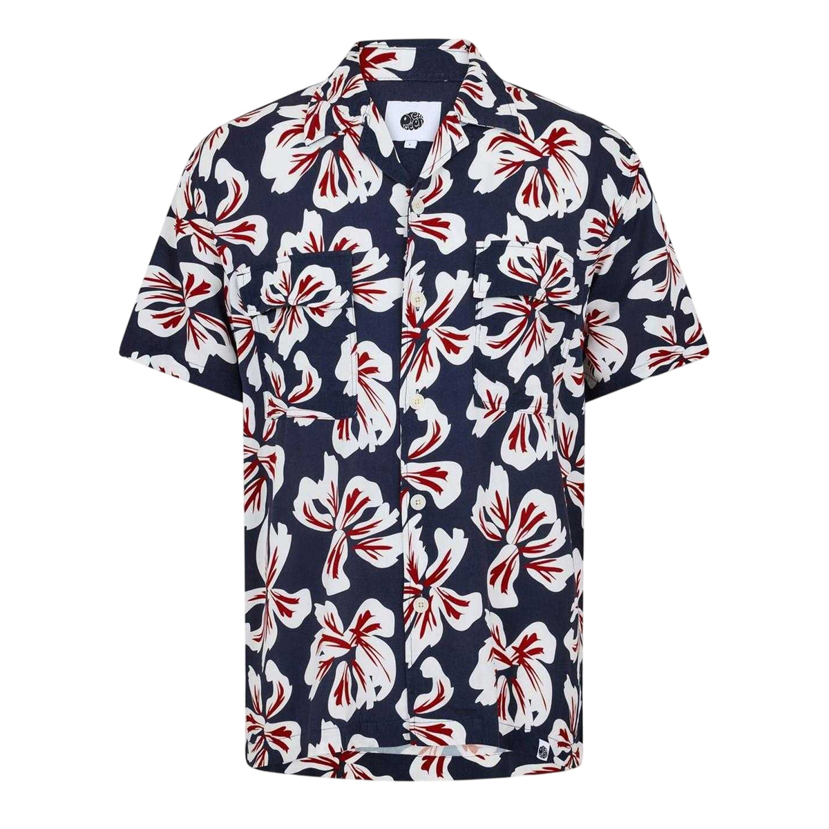 Navy - Front - Pretty Green Mens Bauhaus Floral Regular Shirt