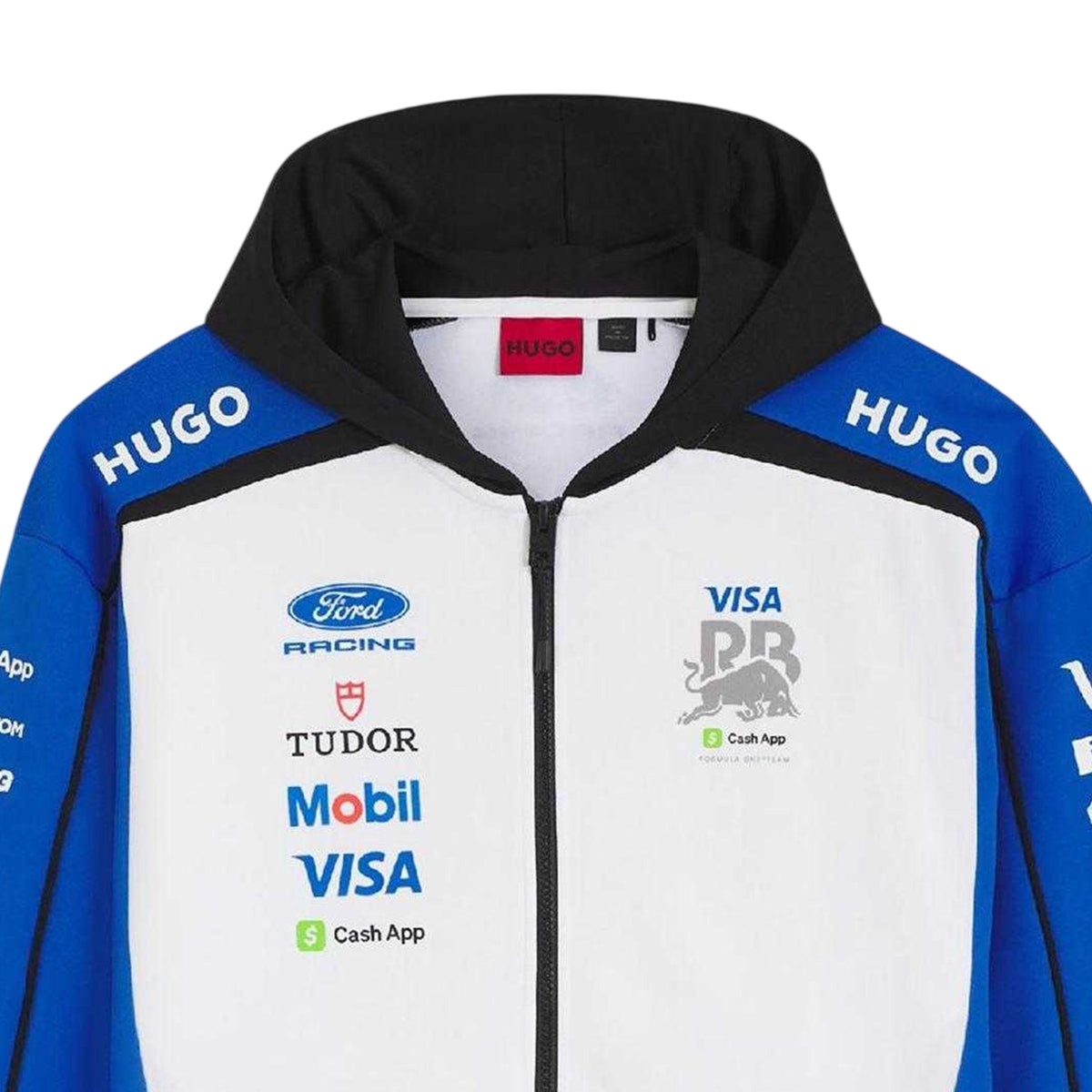 Medium Blue - Side - Hugo Mens Visa Cash App Racing Bulls F1 Full Zip Hoodie