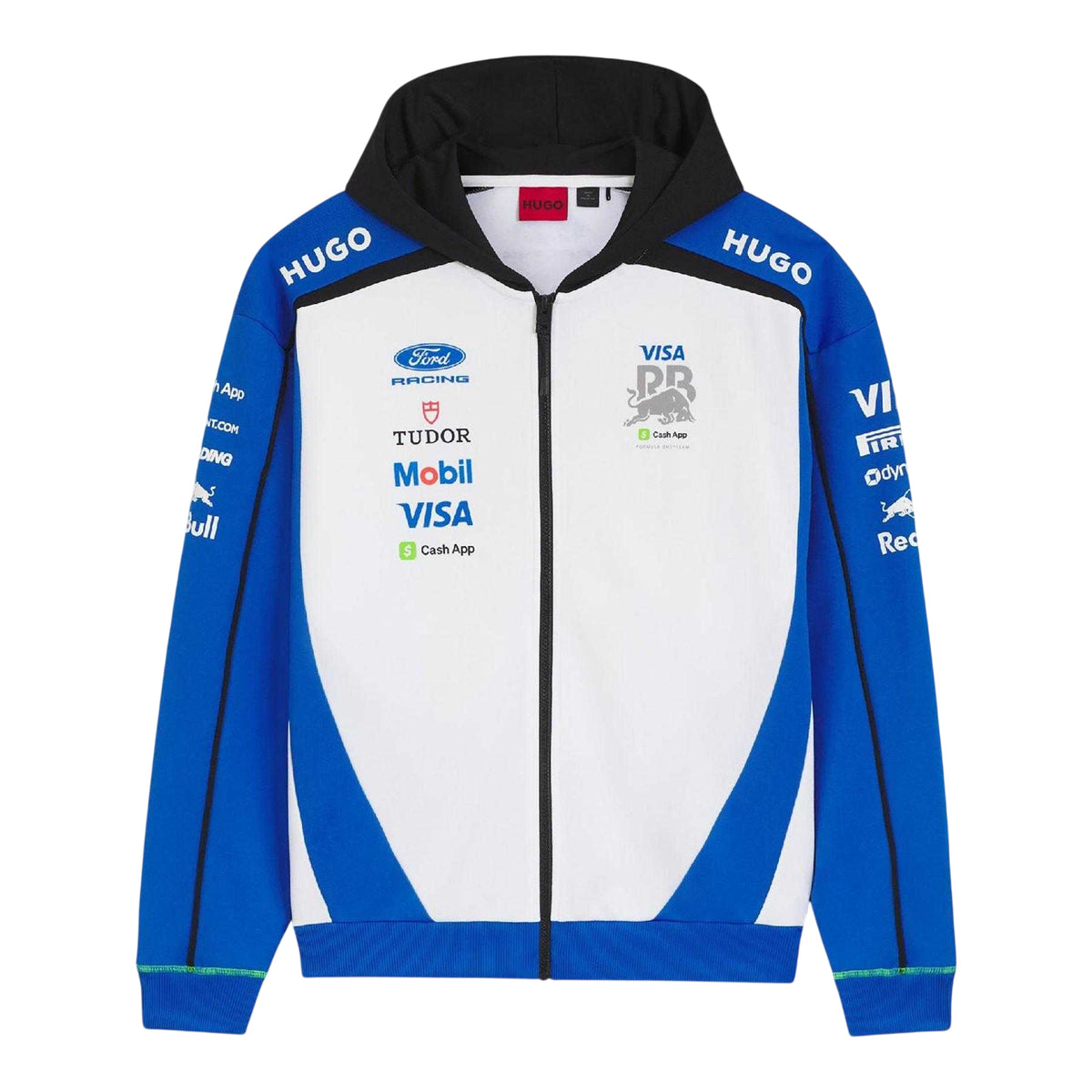 Medium Blue - Front - Hugo Mens Visa Cash App Racing Bulls F1 Full Zip Hoodie
