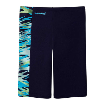 Black-Blue - Back - Speedo Boys HB Logo Jammer Shorts