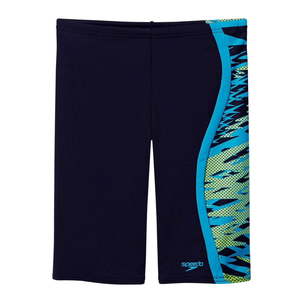 Black-Blue - Front - Speedo Boys HB Logo Jammer Shorts