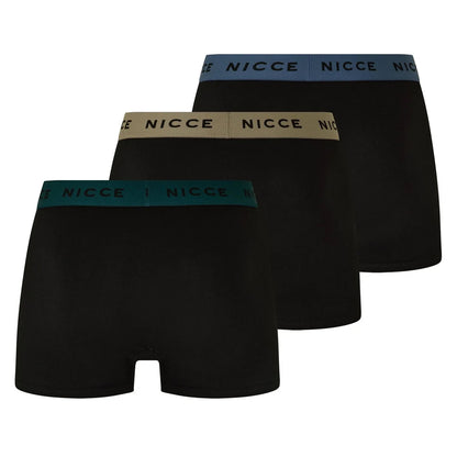Black - Back - Nicce Mens Maddocks Boxer Shorts (Pack of 3)