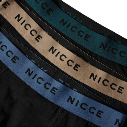 Black - Side - Nicce Mens Maddocks Boxer Shorts (Pack of 3)
