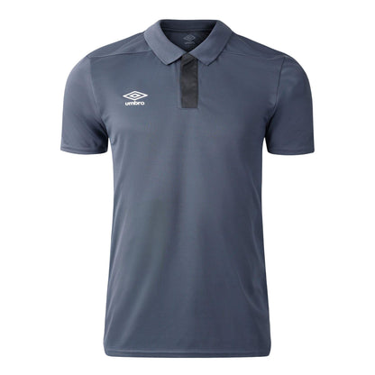 Grey - Front - Umbro Mens Premier Polycotton Polo Shirt