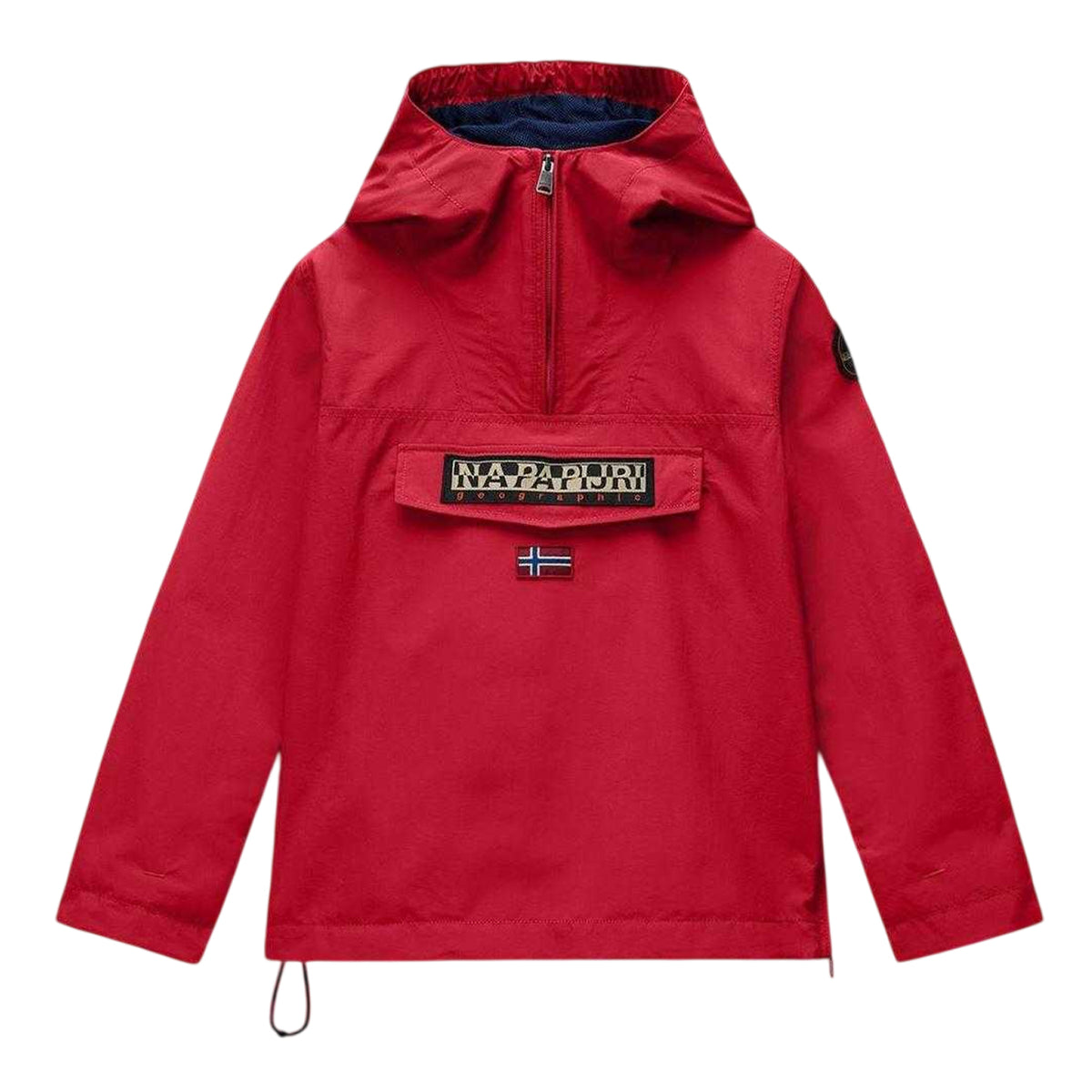 Red - Front - Napapijri Childrens-Kids Rainforest Half Zip Long-Sleeved Jacket