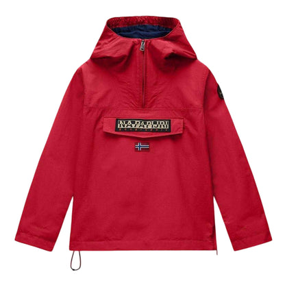 Red - Front - Napapijri Childrens-Kids Rainforest Half Zip Long-Sleeved Jacket