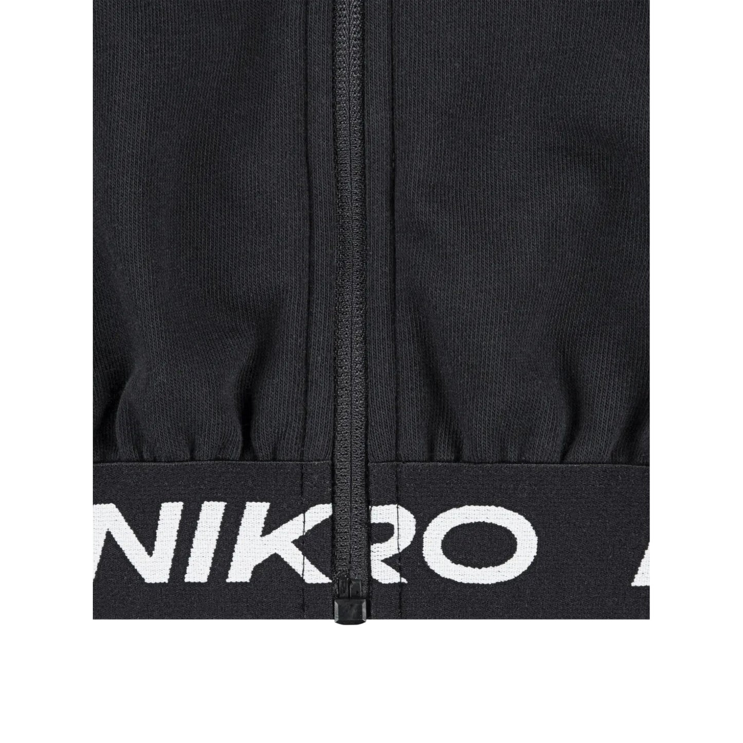 Black - Side - Nike Childrens-Kids Pro Fleece Full Zip Hoodie