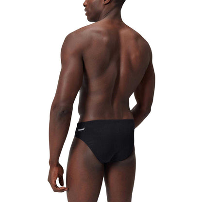 Black - Back - Speedo Mens Logo Swim Briefs