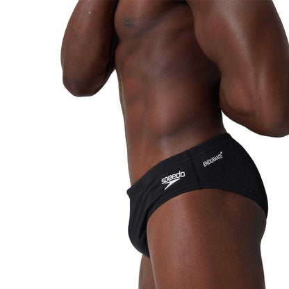 Black - Pack Shot - Speedo Mens Logo Swim Briefs