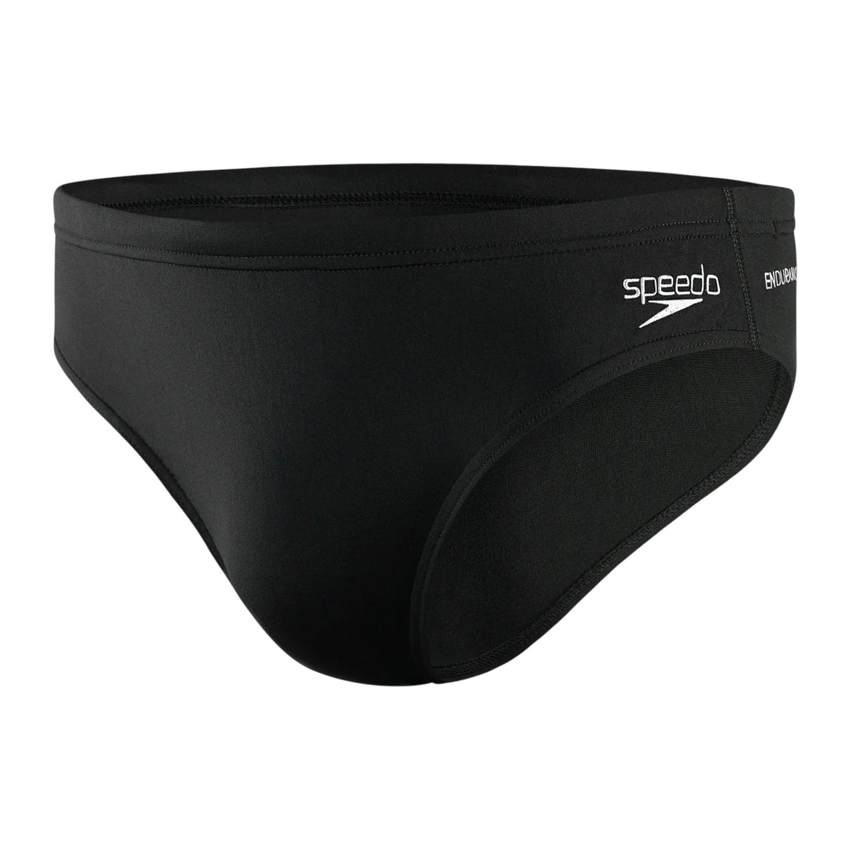 Black - Front - Speedo Mens Logo Swim Briefs