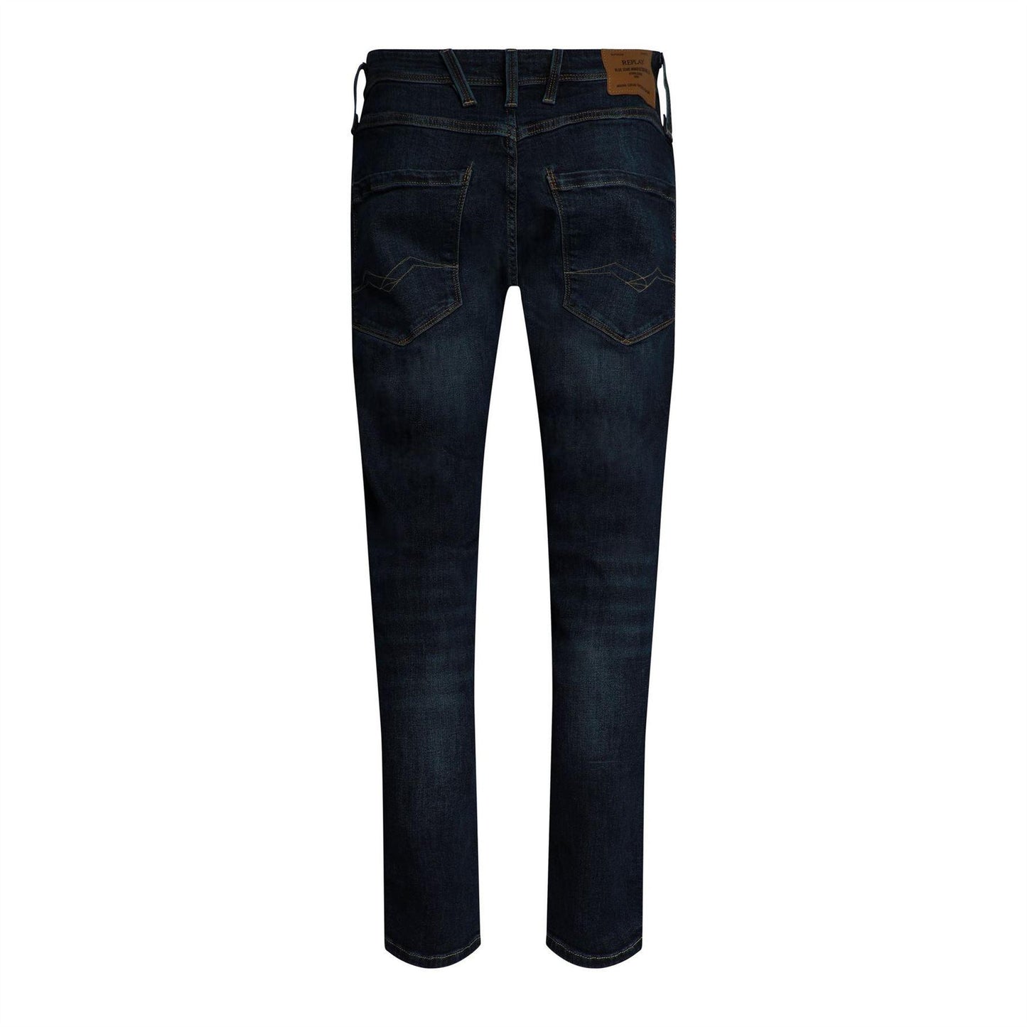 Dark Blue - Back - Replay Mens Anbass Denim Slim Jeans