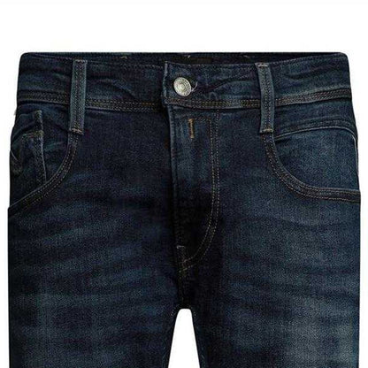 Dark Blue - Side - Replay Mens Anbass Denim Slim Jeans