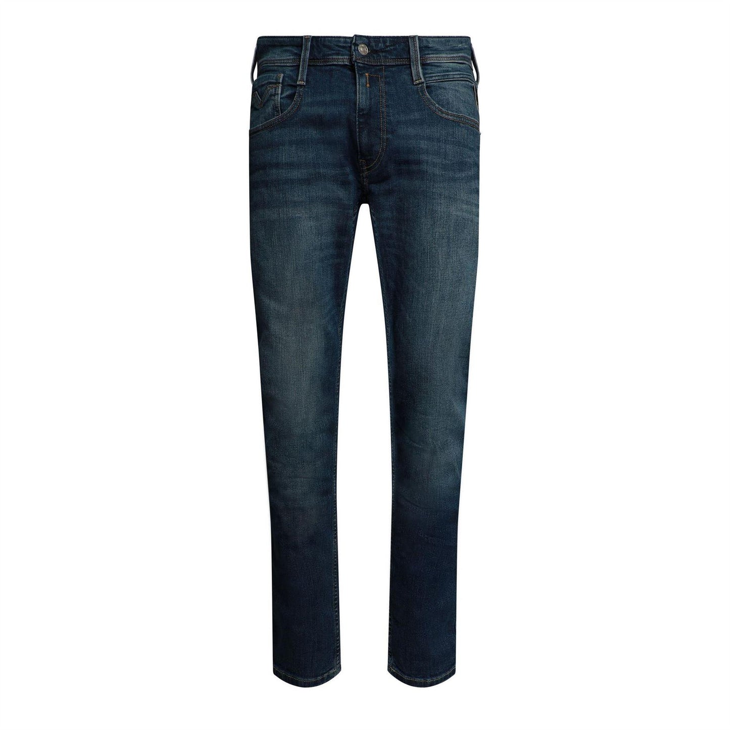 Medium Blue - Front - Replay Mens Anbass Denim Slim Jeans