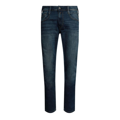 Medium Blue - Front - Replay Mens Anbass Denim Slim Jeans