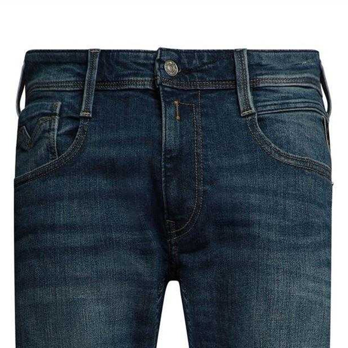 Medium Blue - Side - Replay Mens Anbass Denim Slim Jeans