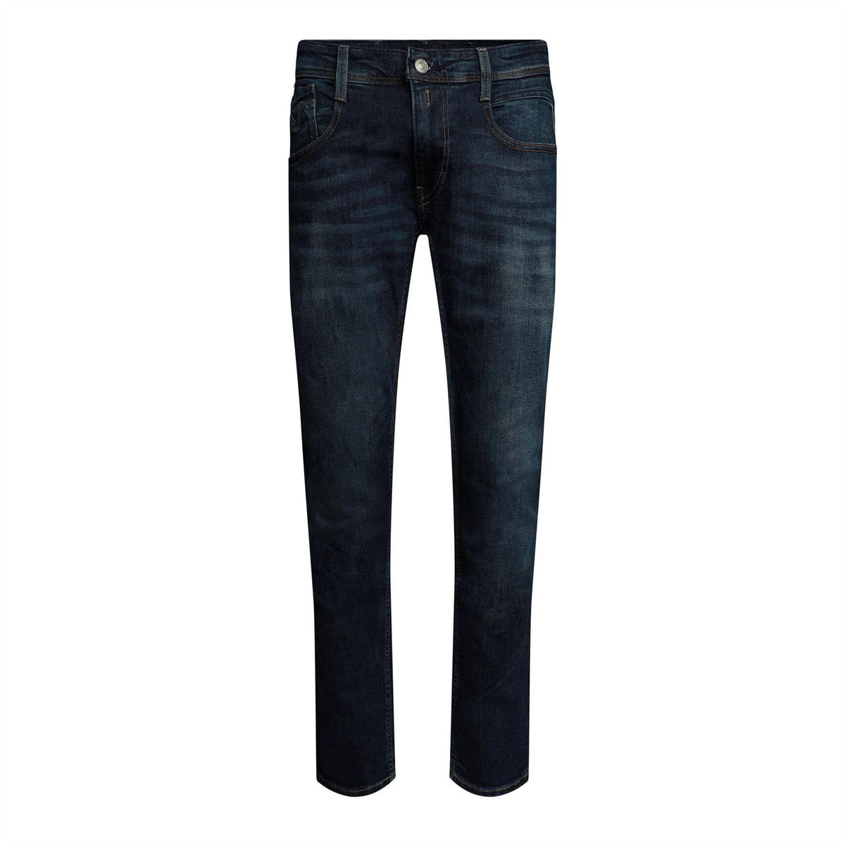 Dark Blue - Front - Replay Mens Anbass Denim Slim Jeans
