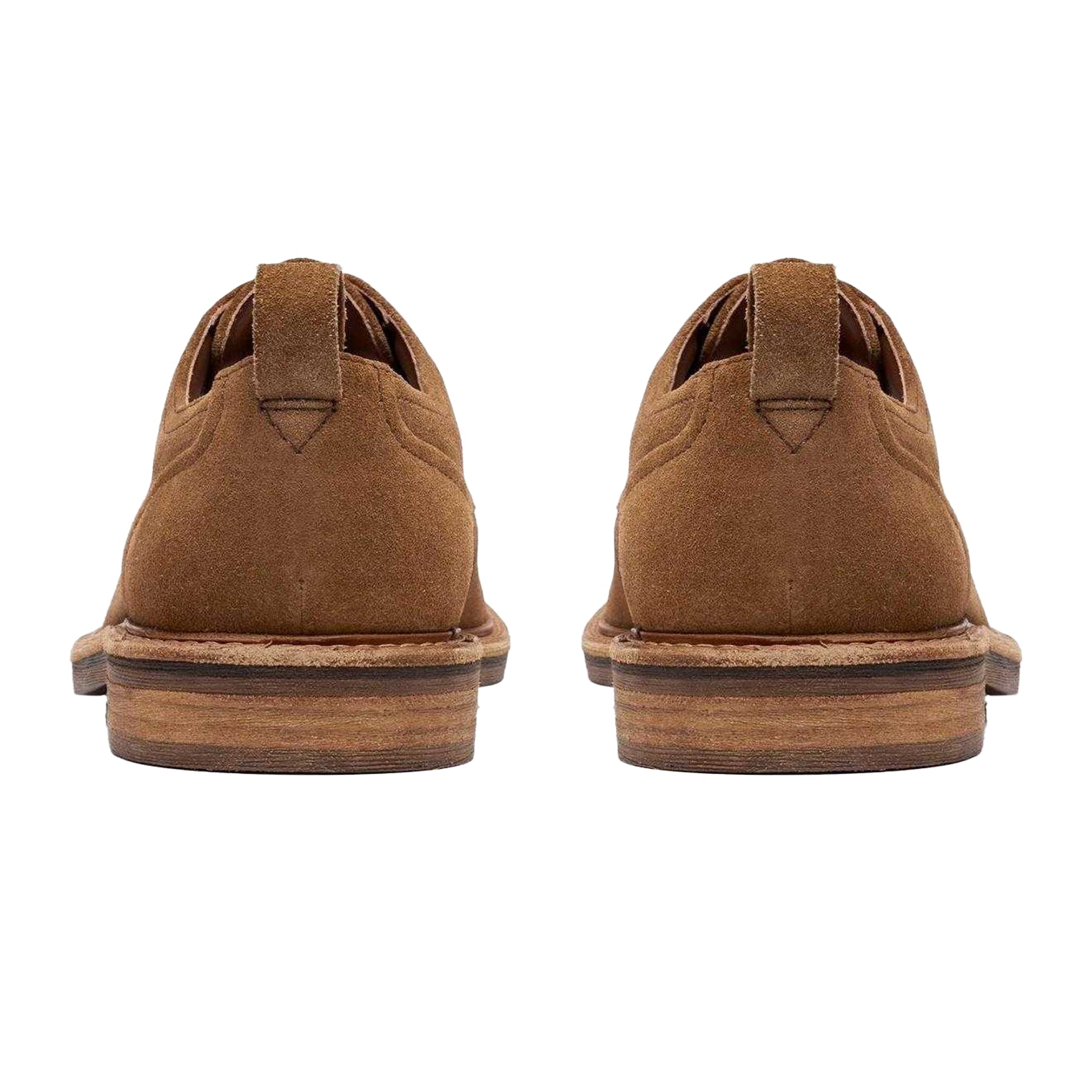 Tan - Back - Clarks Mens Aldwin Suede Lace Up Derby Shoes