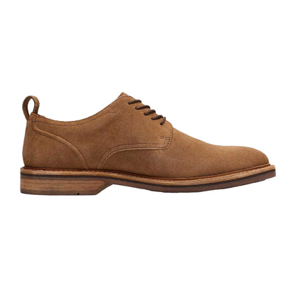 Tan - Front - Clarks Mens Aldwin Suede Lace Up Derby Shoes