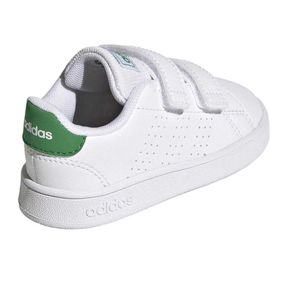 Cloud White-Green-Core Black - Back - Adidas Baby Lifestyle Hook and Loop Court Shoes