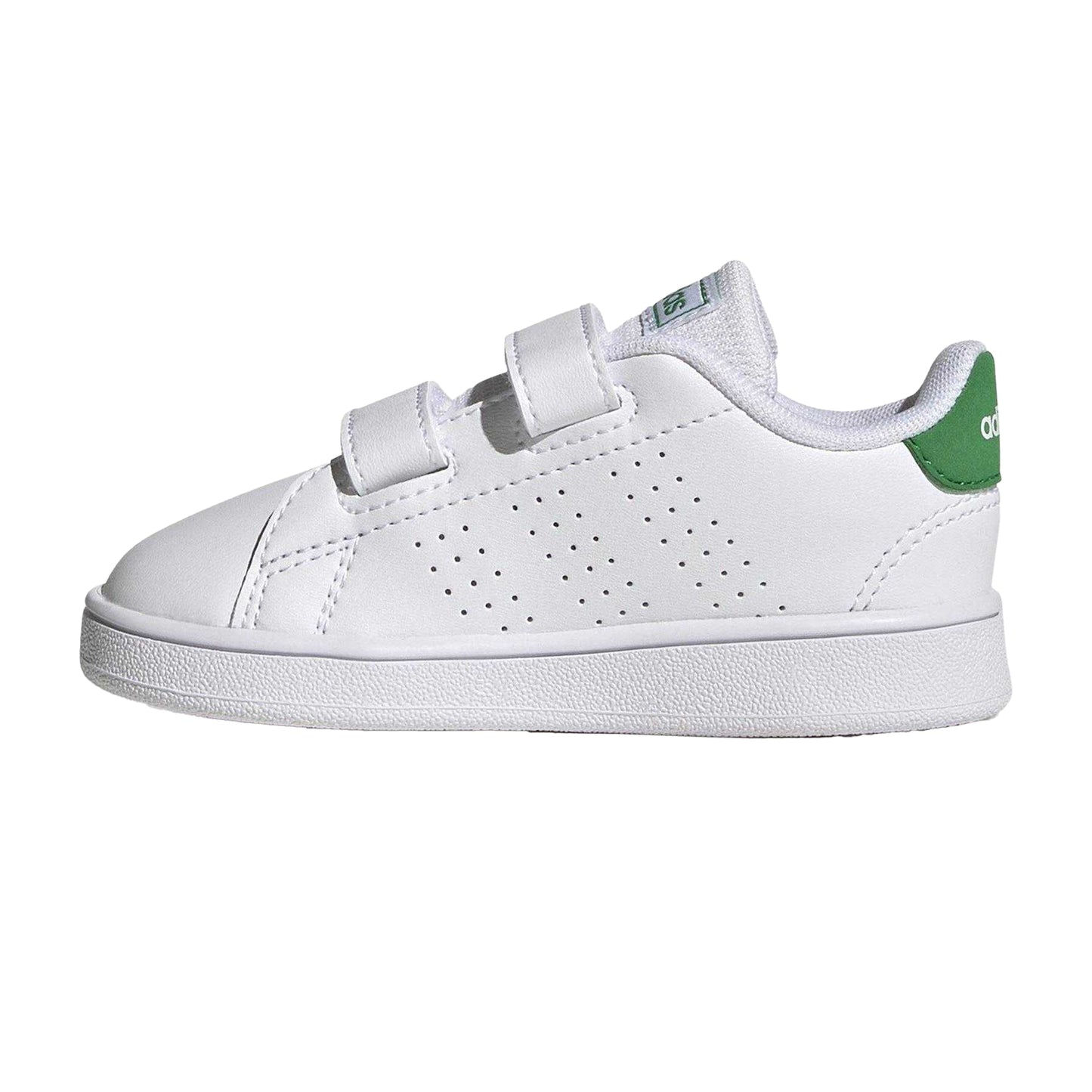 Cloud White-Green-Core Black - Side - Adidas Baby Lifestyle Hook and Loop Court Shoes