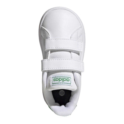 Cloud White-Green-Core Black - Lifestyle - Adidas Baby Lifestyle Hook and Loop Court Shoes