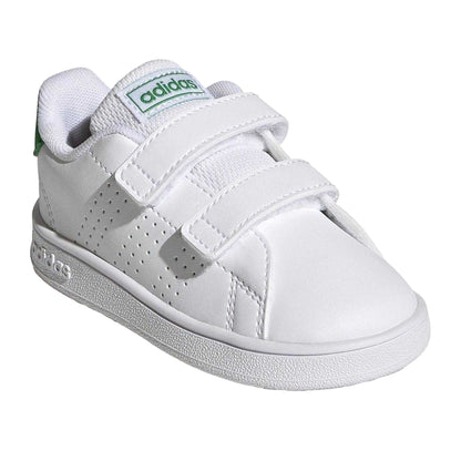 Cloud White-Green-Core Black - Pack Shot - Adidas Baby Lifestyle Hook and Loop Court Shoes