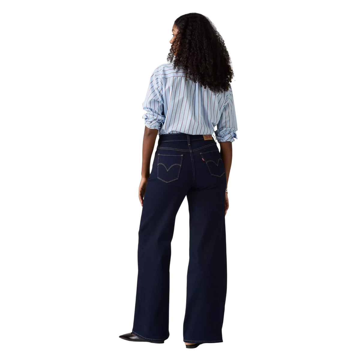 Darkest Sky - Back - Levis Womens-Ladies Wide Leg Shaping Jeans