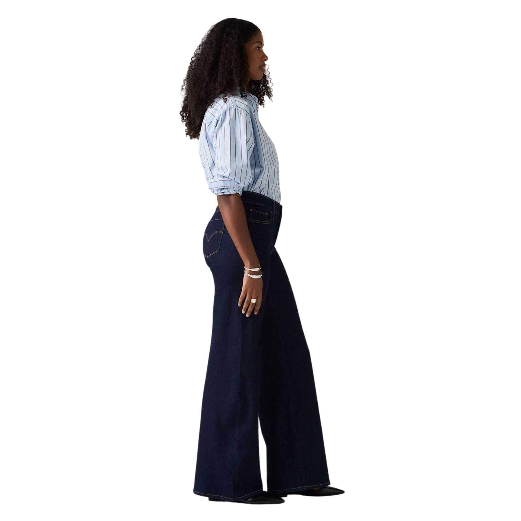 Darkest Sky - Side - Levis Womens-Ladies Wide Leg Shaping Jeans