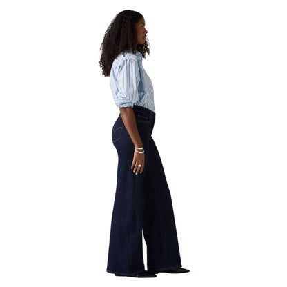 Darkest Sky - Side - Levis Womens-Ladies Wide Leg Shaping Jeans