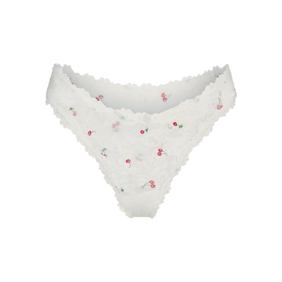 Ivory - Front - Skims Womens-Ladies Cherry Lace Trim Thong