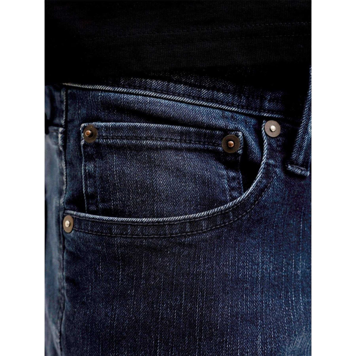 Blue Denim - Side - Jack And Jones Mens Glenn Original Mid Rise Slim Jeans