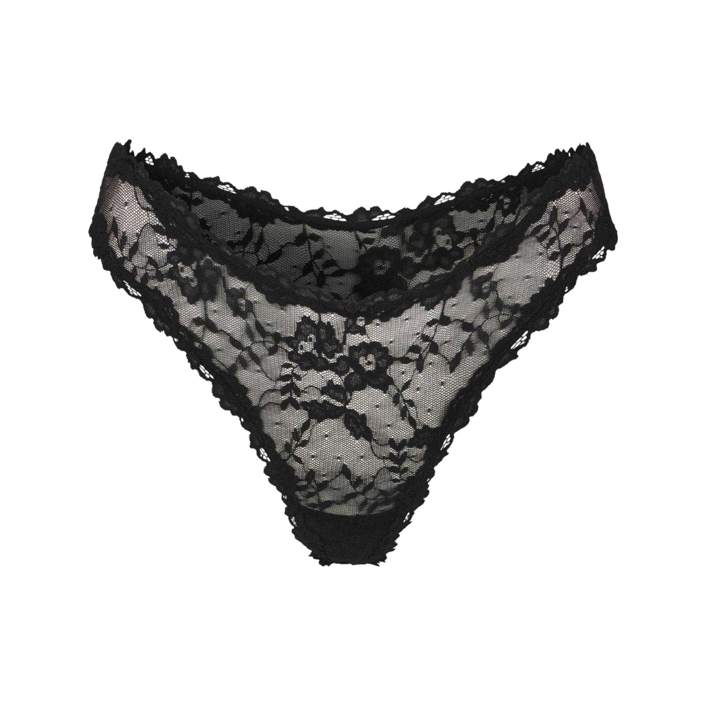 Soot Grey - Front - Skims Womens-Ladies Drip Lace Stretch Thong