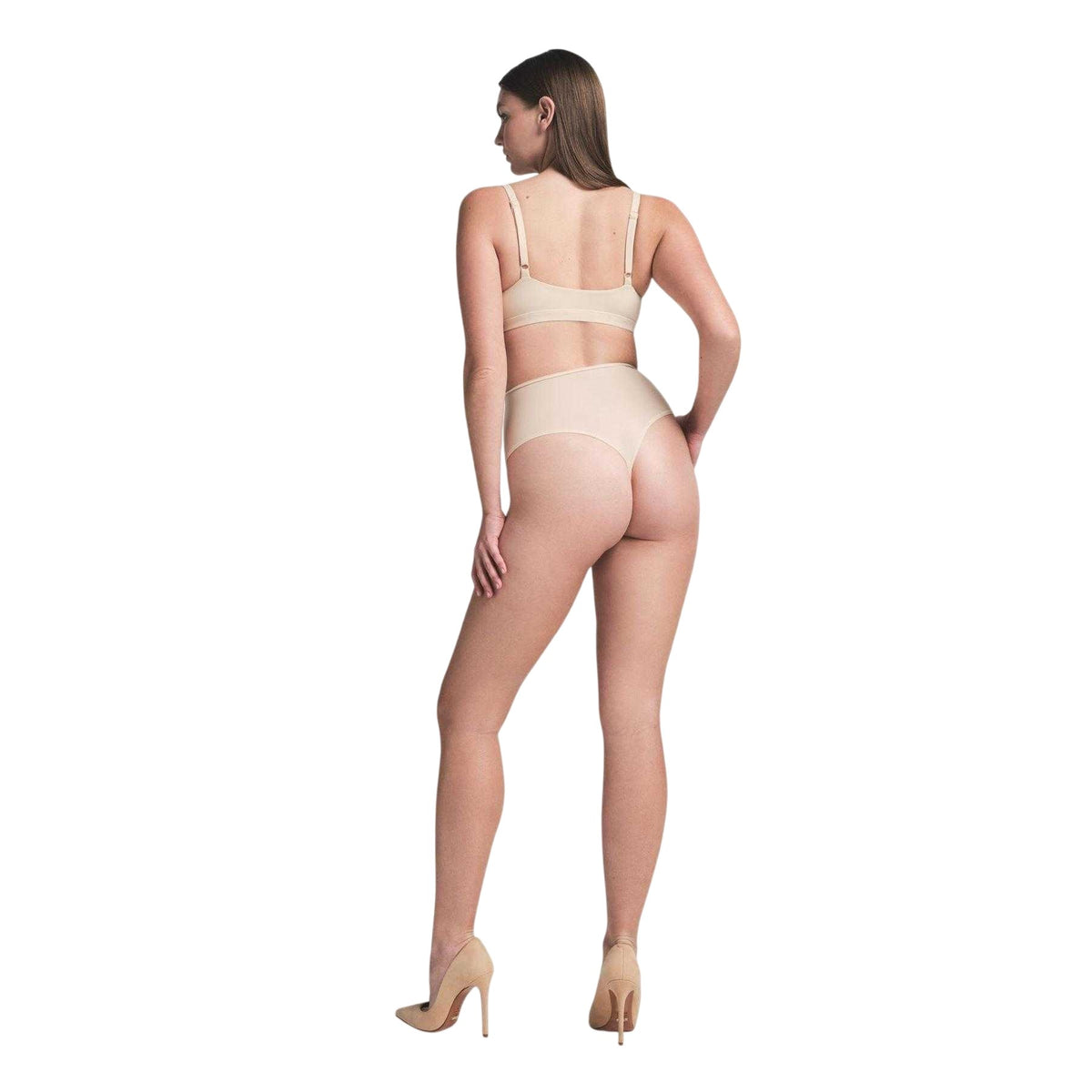 Sand - Back - Skims Womens-Ladies Plain High Waist Thong
